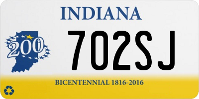 IN license plate 702SJ