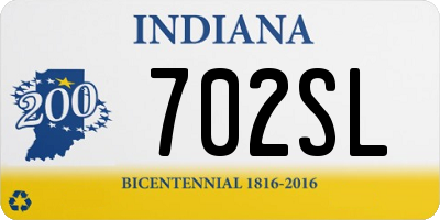 IN license plate 702SL