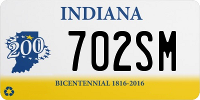 IN license plate 702SM