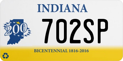 IN license plate 702SP