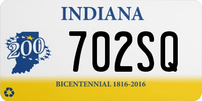 IN license plate 702SQ