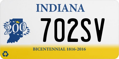 IN license plate 702SV