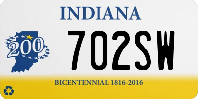 IN license plate 702SW