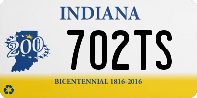 IN license plate 702TS