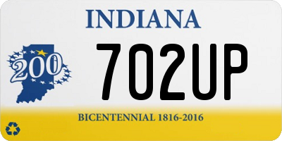 IN license plate 702UP