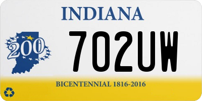 IN license plate 702UW