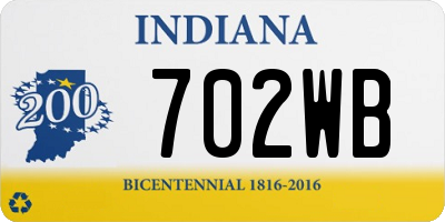 IN license plate 702WB