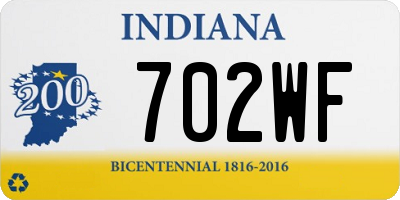 IN license plate 702WF