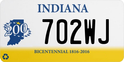 IN license plate 702WJ