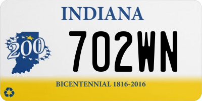 IN license plate 702WN