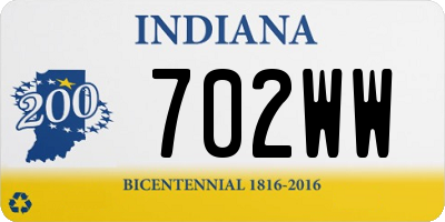 IN license plate 702WW