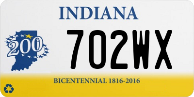 IN license plate 702WX