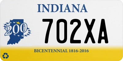 IN license plate 702XA