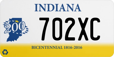 IN license plate 702XC