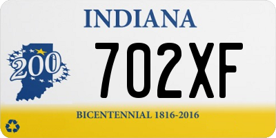 IN license plate 702XF