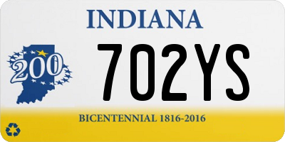 IN license plate 702YS