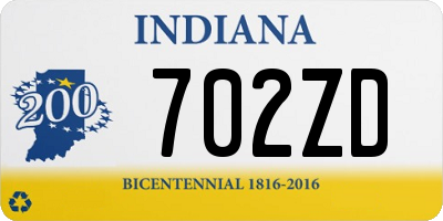 IN license plate 702ZD