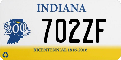 IN license plate 702ZF