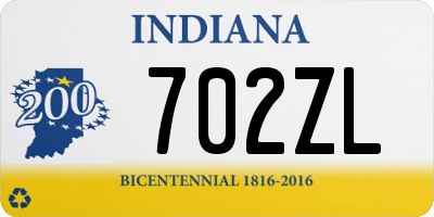 IN license plate 702ZL