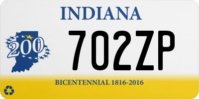 IN license plate 702ZP