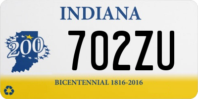 IN license plate 702ZU