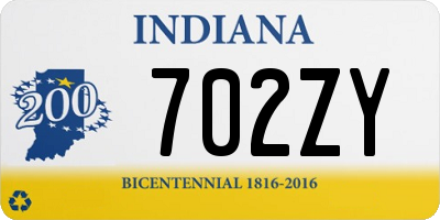 IN license plate 702ZY