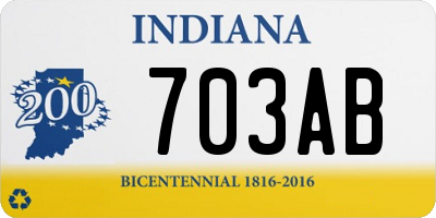 IN license plate 703AB