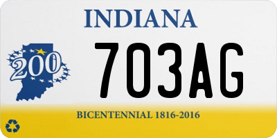 IN license plate 703AG