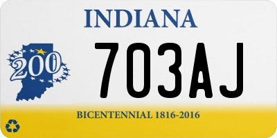 IN license plate 703AJ