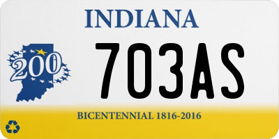 IN license plate 703AS