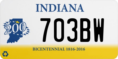 IN license plate 703BW