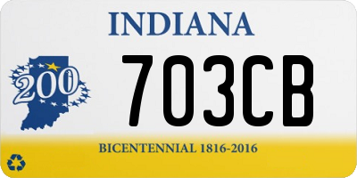 IN license plate 703CB