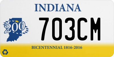 IN license plate 703CM