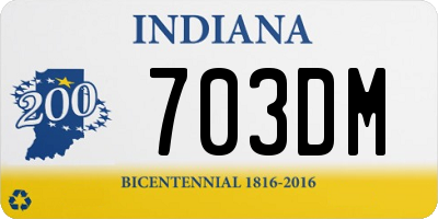 IN license plate 703DM