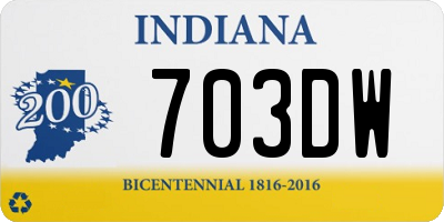 IN license plate 703DW