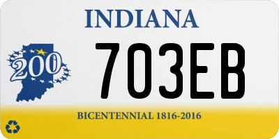 IN license plate 703EB
