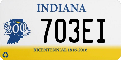 IN license plate 703EI