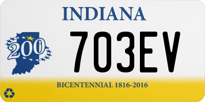 IN license plate 703EV