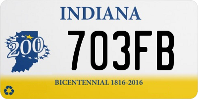 IN license plate 703FB