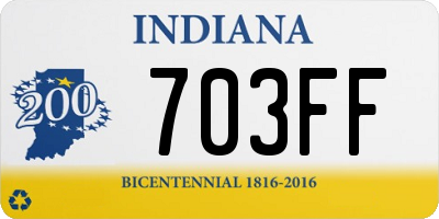 IN license plate 703FF