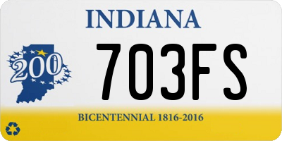 IN license plate 703FS