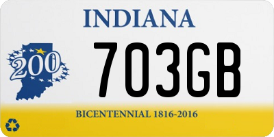 IN license plate 703GB