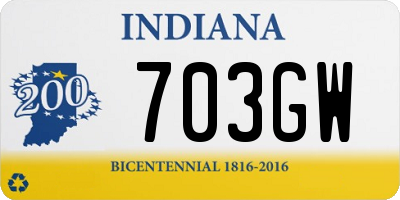 IN license plate 703GW