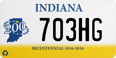 IN license plate 703HG