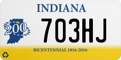 IN license plate 703HJ