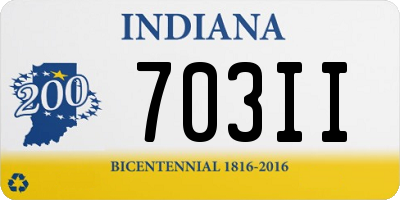 IN license plate 703II