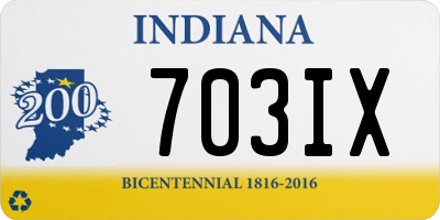 IN license plate 703IX