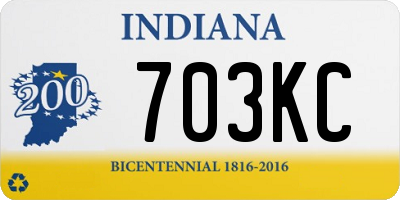 IN license plate 703KC