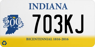 IN license plate 703KJ