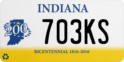 IN license plate 703KS